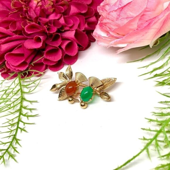 VINTAGE⚜️WINARD 12K GOLD FILLED Cabochon Gemstone Semiprecious Brooch